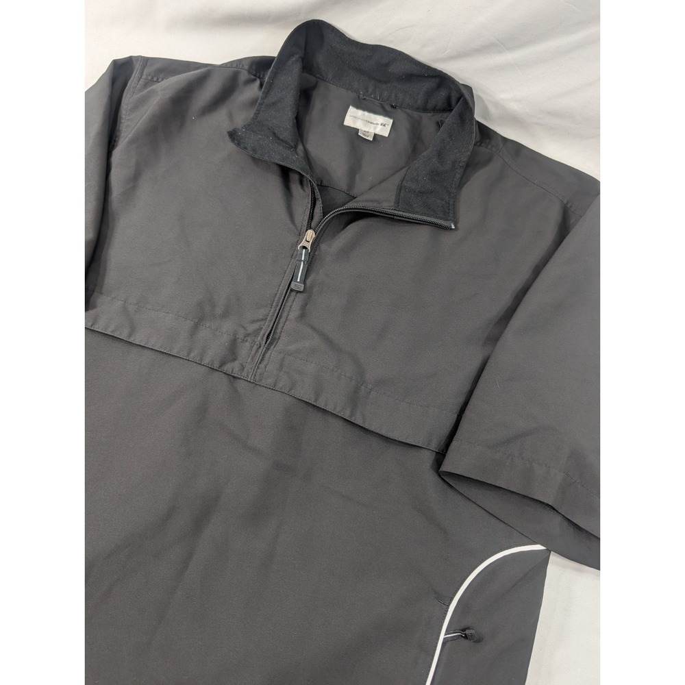 Cutter & Buck CB WindTec 1/4 Zip SS Windshirt Jacket Black Medium Windbreaker